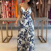 Vestido Estampado Modelo ҒΛRM Decote V com Amarração nas Costas